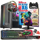 WarboX Pitbull 19"Monitör X5650 24gbRam 256gbSSD 250gbHDD R7 240-4gb E.kartı Gaming Takım Bilgisayar thumbnail 2