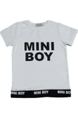 Erkek Çocuk Mini Boy Yazı ve Şerit Detaylı T-shirt Kolsuz Siyah Yelek Eşofman Takım - 3