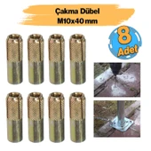 Çakma Çelik Dübel İç Dişli M10x40 mm Raf İskele Montaj Bağlantı Monte Asma Aparatı 8 Adet thumbnail 1
