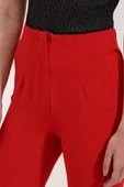 Kırmızı Yüksek Bel Kumaş Pantolon 6650 - 3