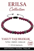 Sertifikalı AAA+ Terahertz ve Yakut Taşı Bileklik – İnce Model Tutku ve Enerji - 1