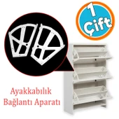 Açılır Kapanır Ayakkabılık Raf Bağlantı Aparatı Plastik 1 Takım Sağ Sol Farklı Bölmeli Beyaz Renk thumbnail 1