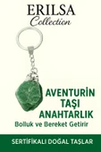 Sertifikalı Ham İşlenmemiş Aventurin Taşı Anahtarlık – Şans, Bolluk ve Denge Taşı - 1