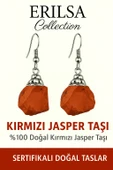 Sertifikalı Ham İşlenmemiş Kırmızı Jasper Taşı Küpe – Güç, Topraklanma ve Ruhsal Dayanıklılık - 1
