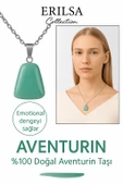 Sertifikalı AAA+ Aventurin Taşı Kolye – Beşgen Model, Gümüş Aparatlı thumbnail 1