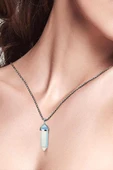 Sertifikalı Çivi Model Opal - Ay Taşı Kolye Doğal Şeffaf Renk 50 cm Kahverengi Renk 50 cm Beden - 3