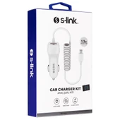 S-link Swapp SW-C535 1 Usb + Micro Usb 12-24V 3.1A Kablolu Araç Şarj Cihazı - 1