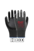 Beybi Pn7 Flex 9 Beden Nitril Kaplı Naylon Örme Eldiven 12li Paket Gri-Siyah  EN388 (3121X) - 1