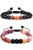 Kırmızı Akik Doğal Taş Bileklik Seti thumbnail 2