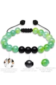 Sertifikalı Makrome Su Yeşili Akik Taşı Doğal Taş Bileklik Seti thumbnail 3