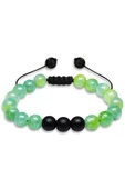 Sertifikalı Makrome Su Yeşili Akik Taşı Doğal Taş Bileklik Seti thumbnail 5