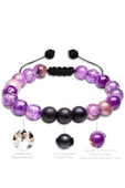 Sertifikalı Yüksek Kalite Ametist Taşı Doğal Taş Bileklik Seti thumbnail 3