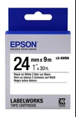 Epson LK-6WBVN Vinil Beyaz Üzeri Siyah 24mm 7Metre Etiket - 1