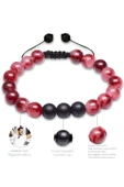 Sertifikalı Kırmızı Kuvars Oniks Taşı Doğal Taş Bileklik Seti thumbnail 5