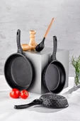 Taç Bella Döküm 3'lü Tava Seti Siyah 20 Cm / 24 Cm / 28 Cm - 1