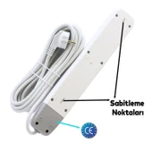 Kablolu Topraklı Grup Priz Fiş 6'lı Çoğaltıcı 2 Metre Çoklu Asmalı Uzatma Kablosu Anahtarsız - 4