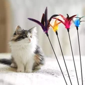 Çıngıraklı Tüylü Kedi Oyun Çubuğu - 1