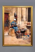 Dekoratif Modern Çerçeveli Oryantalist Osmanlı Desenli Duvar Tablosu 50x70 CM OSMN03 RENKLİ 50 X 70 - 1