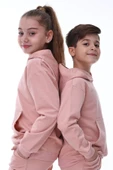 Basic Kapüşonlu Şardonlu Kanguru Cep Detaylı Çocuk Sweatshirt 3-10 Yaş Ekru - 4