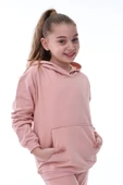 Basic Kapüşonlu Şardonlu Kanguru Cep Detaylı Çocuk Sweatshirt 3-10 Yaş Ekru - 2