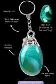 Sertifikalı Ham Model Yeşil Akik Taşı Doğal Taş Anahtarlık - 1