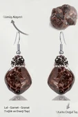 Sertifikalı Zirkon Taşlı Model Ham İşlenmemiş Lal - Garnet - Granat Taşı Küpe - 1