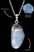 Sertifikalı Tamburlanmış Gerçek Angelit Taşı Kolye (Melek Taşı) thumbnail 1