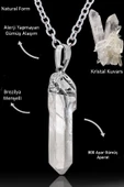 Sertifikalı Ham Tamburlanmış  Kristal Kuvars Taşı Kolye - Brezilya - 1