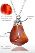 Sertifikalı Ham Tamburlanmış Kızıl Yemen Akik Taşı Kolye - Brezilya thumbnail 1