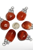 Sertifikalı Ham Tamburlanmış Kızıl Yemen Akik Taşı Kolye - Brezilya thumbnail 2