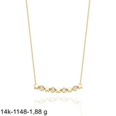 Beş Yıldız Özel Tasarım Çok Şık 14 Ayar Altın Kolye thumbnail 2