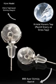 Sertifikalı Gerçek Kristal Kuvars Taşı Nokta Doğal Taş Küpe - 1