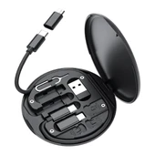 BUFFER® 60w Destekli Kablo Kutusu Seyahat Kablo Seti 5'i 1 arada USB Type-C Şarj Kablosu Seti thumbnail 1