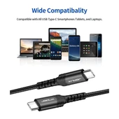 Jsaux Premium Serisi Type-C To Type-C 60W 480 Mbps iPhone 15 serisi , macbook , type-c girişli iPad ile uyumlu. usb-c girişli cihazlar ile uyumlu Şarj ve Data Aktarım Kablosu CC0018 1 Metre Hızlı Şarj thumbnail 3