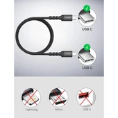 Jsaux Premium Serisi Type-C To Type-C 60W 480 Mbps iPhone 15 serisi , macbook , type-c girişli iPad ile uyumlu. usb-c girişli cihazlar ile uyumlu Şarj ve Data Aktarım Kablosu CC0018 1 Metre Hızlı Şarj thumbnail 2