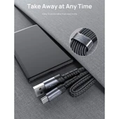 Jsaux Premium UZUN CC0008 60 Watt QC 3 Amper 2 Metre Type-C Süper Hızlı Şarj ve Data Aktarım Kablosu / iPhone 15 - 16 serisi uyumlu thumbnail 4