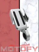 MOTOSİKLET TELEFON VE NAVİGASYON TUTUCU GİDONDAN MONTAJ GRİ ALÜMİNYUM thumbnail 1