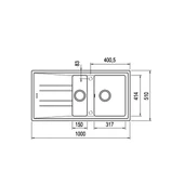 Teka STONE 60 B-TG Metalik Siyah Tegranite Eviye - 3