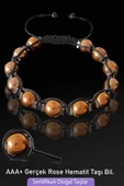 Sertifikalı Gerçek Rose Hematit Taşı Bileklik - Ayarlamalı thumbnail 1