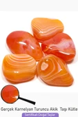 Sertifikalı Gerçek Karnelyan Turuncu Akik Taşı Kütle - 3 Adetli thumbnail 1