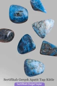 Sertifikalı AAA+ Apatit Taşı Kütle Parça – Tamburlanmış Gerçek Doğal Taş 25-35 mm - 2
