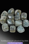 Sertifikalı Tamburlanmış Gerçek Labradorit Taşı Kütle Parça thumbnail 2