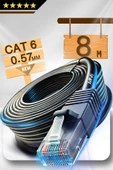 MN6 M107x 8 Metre Internet Kablosu/utp 0,57mm Cat6 Iki Kat Korumalı/ Iç Dış Mekan/8m Ethernet Kablosu thumbnail 1
