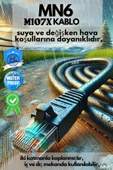 MN6 M107x 8 Metre Internet Kablosu/utp 0,57mm Cat6 Iki Kat Korumalı/ Iç Dış Mekan/8m Ethernet Kablosu - 2