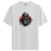 Gorilla Paint - %100 Pamuklu Erkek Beyaz Tişört - Premium Quality thumbnail 1