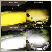 Motosiklet Mini Sis Farı Çift Renk Sarı-Beyaz Aç Kapa Düğmeli Scooter Araç Off Road Led Lamba 8V-80V Projektör Metal Kasa Arazi Çalışma Lambası 2 Adet Set - 9