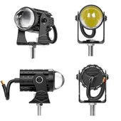 Motosiklet Mini Sis Farı Çift Renk Sarı-Beyaz Aç Kapa Düğmeli Scooter Araç Off Road Led Lamba 8V-80V Projektör Metal Kasa Arazi Çalışma Lambası 2 Adet Set - 5