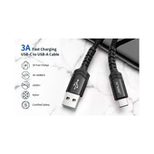 Jsaux Profesyonel Serisi  USB To Type-C 3 Amper Hızlı Şarj ve Data Kablosu 1 Metre iPhone 15 serisi Ve Android Type-C girişli cihazlar ile uyumlu CC0011 Siyah - 3