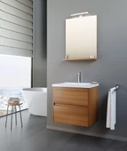 Orka Düden 65 cm MDF Çekmeceli Teak Banyo Dolabı Alt Modül Lavabo thumbnail 2