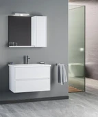 Orka Düden 80 cm MDF Çekmeceli Beyaz Banyo Dolabı Alt Modül Lavabo thumbnail 2